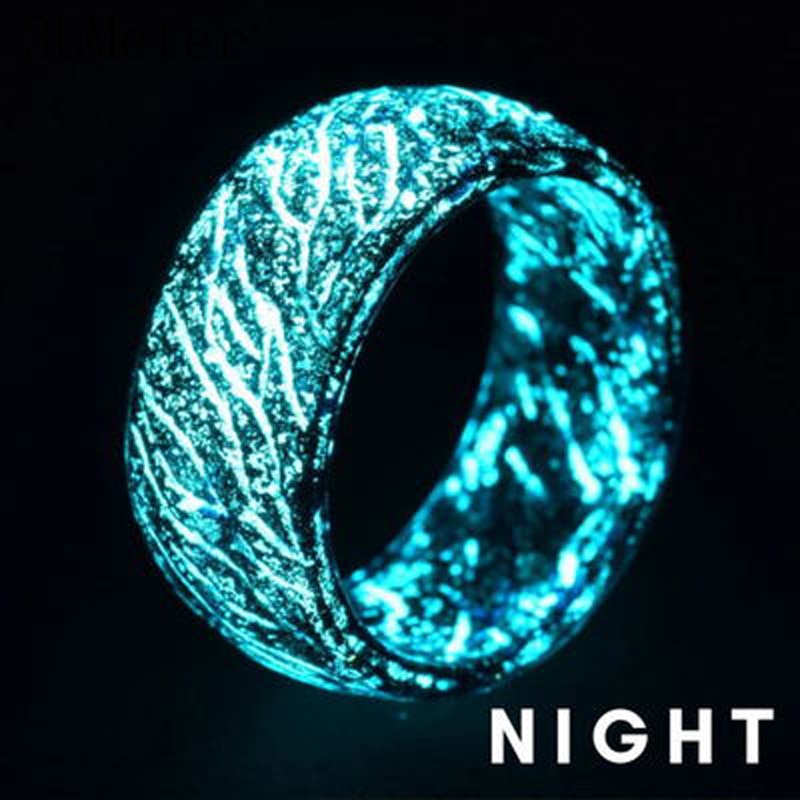 Stylish unisex luminous ring that glows in the dark, trendy jewelry for men and women, perfect for parties, nightlife, and fashion accessories