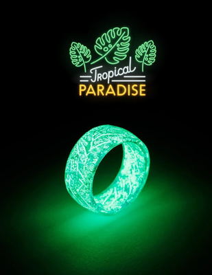 Stylish unisex luminous ring that glows in the dark, trendy jewelry for men and women, perfect for parties, nightlife, and fashion accessories