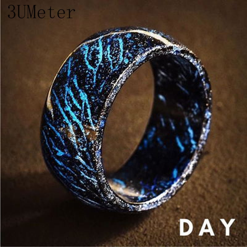 Stylish unisex luminous ring that glows in the dark, trendy jewelry for men and women, perfect for parties, nightlife, and fashion accessories