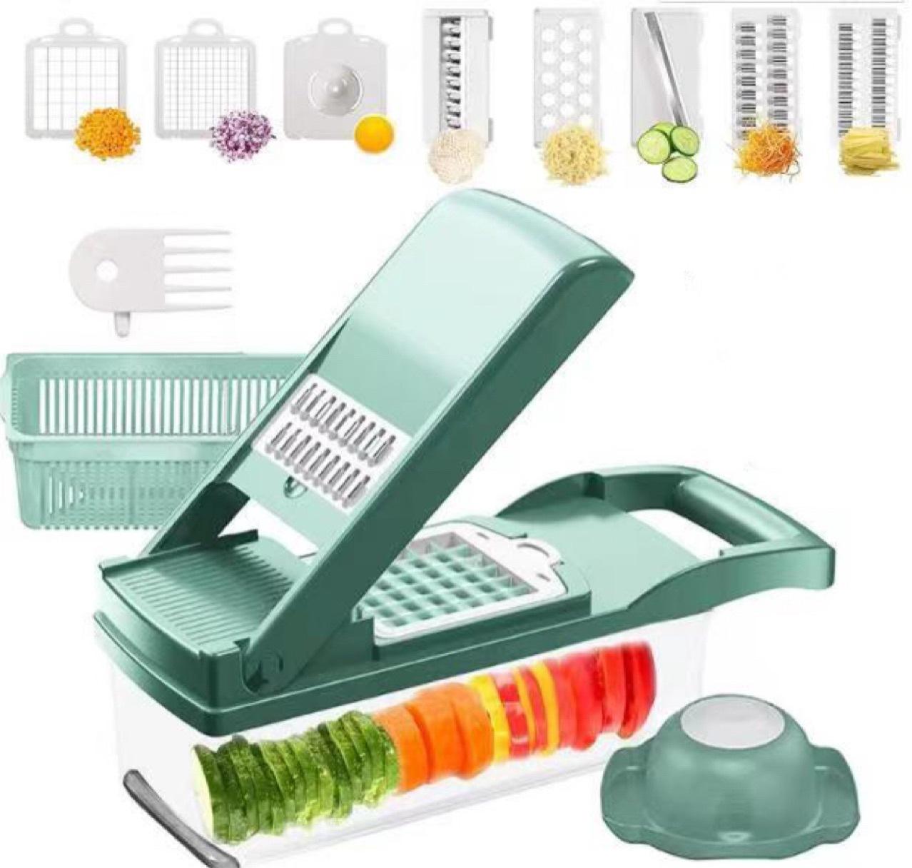 Efficient vegetable chopper with sharp blades, a must-have kitchen gadget for quick and easy chopping, slicing, and dicing of fruits and vegetables